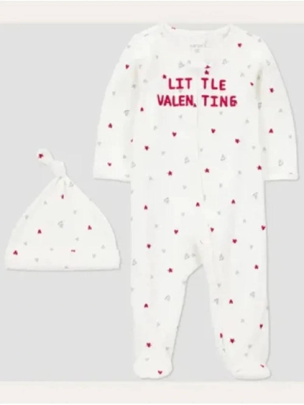 Carter’s just one you 'Little Valentine' Heart Print One-Piece with Hat NWT 9M
